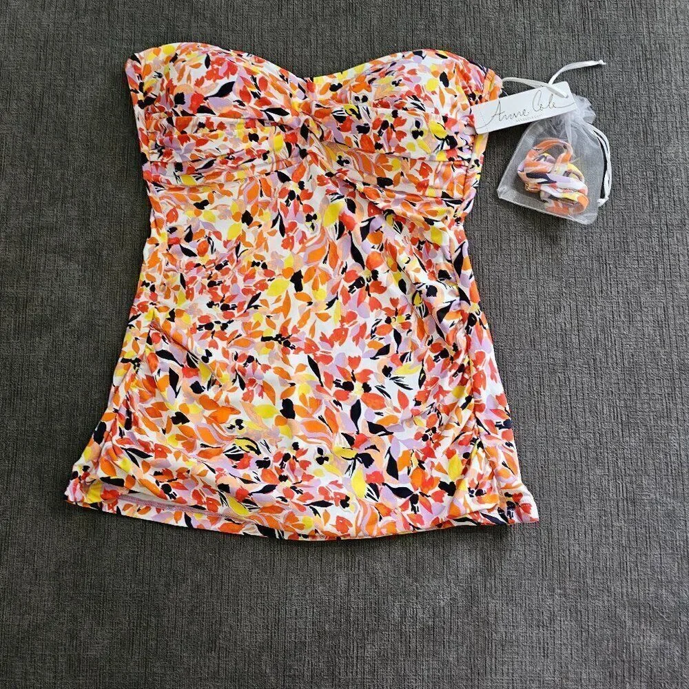 Anne cole Women's Twist Front Bandeau Swim Top size Small